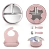 Wholesale Baby Silicone Stainless Steel Feeding Tableware Set