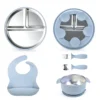 Wholesale Baby Silicone Stainless Steel Feeding Tableware Set