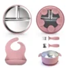 Wholesale Baby Silicone Stainless Steel Feeding Tableware Set