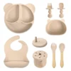 Wholesale Bear-shaped Silicone Baby Feeding Kits