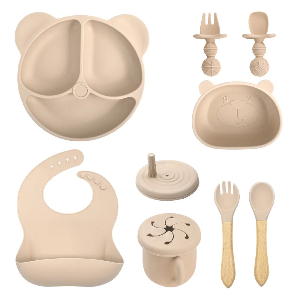 Wholesale Bear-shaped Silicone Baby Feeding Kits