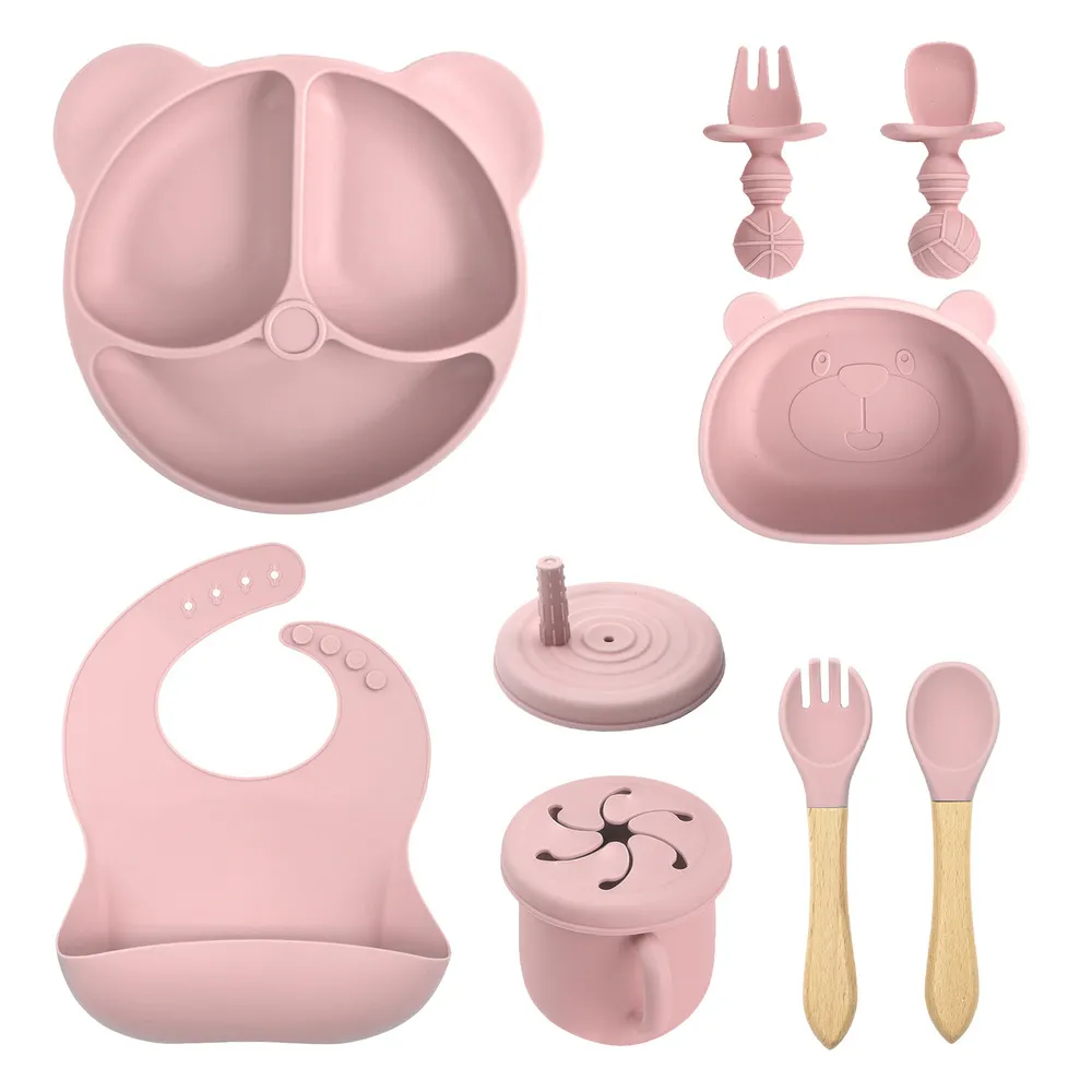Wholesale Bear-shaped Silicone Baby Feeding Kits
