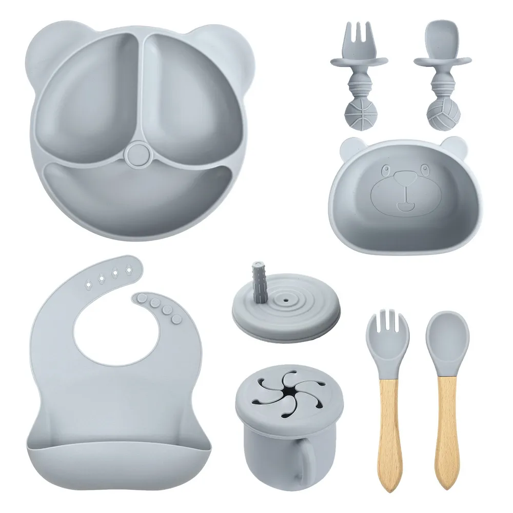 Wholesale Bear-shaped Silicone Baby Feeding Kits