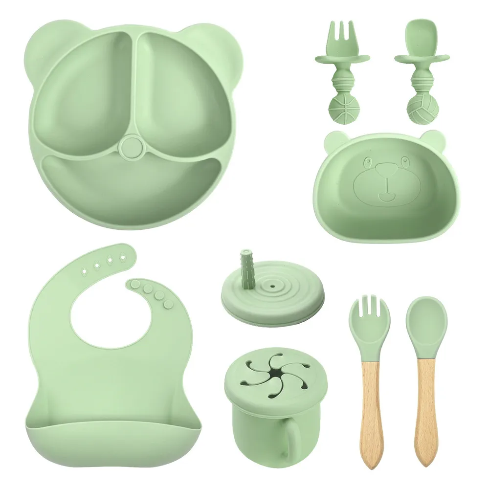Wholesale Bear-shaped Silicone Baby Feeding Kits