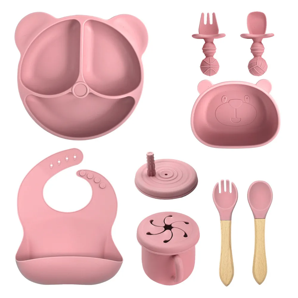 Wholesale Bear-shaped Silicone Baby Feeding Kits