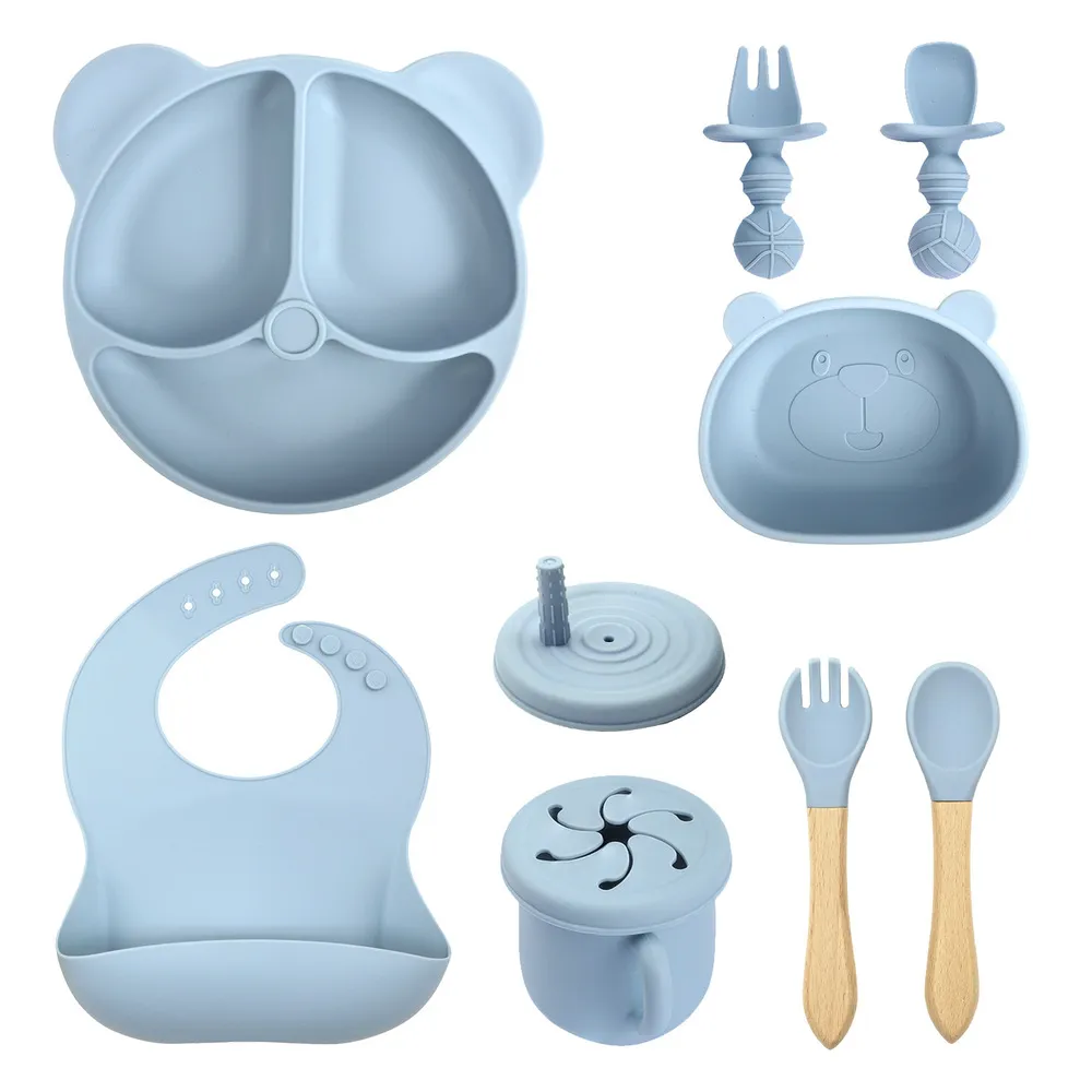 Wholesale Bear-shaped Silicone Baby Feeding Kits